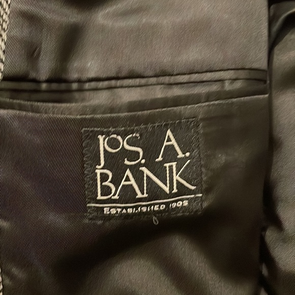 40R Harris Tweed Jos A Bank Sport Coat, Black/White (grey) herringbone, like new - Picture 11 of 12